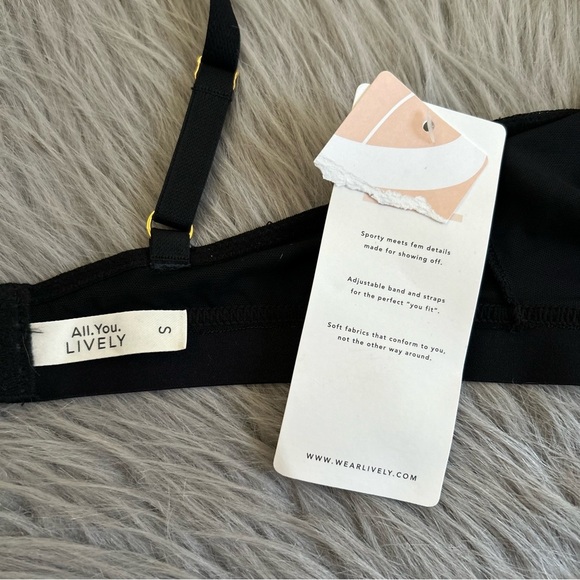 All You Lively Wireless Bra Womens‎ Size Small Black Wirefree Unlined Mesh - Picture 6 of 6